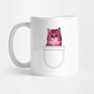 Pink kitten in pocket Mug